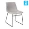 Flash Furniture 18" Light Gray LeatherSoft Dining Chairs, 2PK ET-ER18345-18-LG-BK-GG - alternate 5